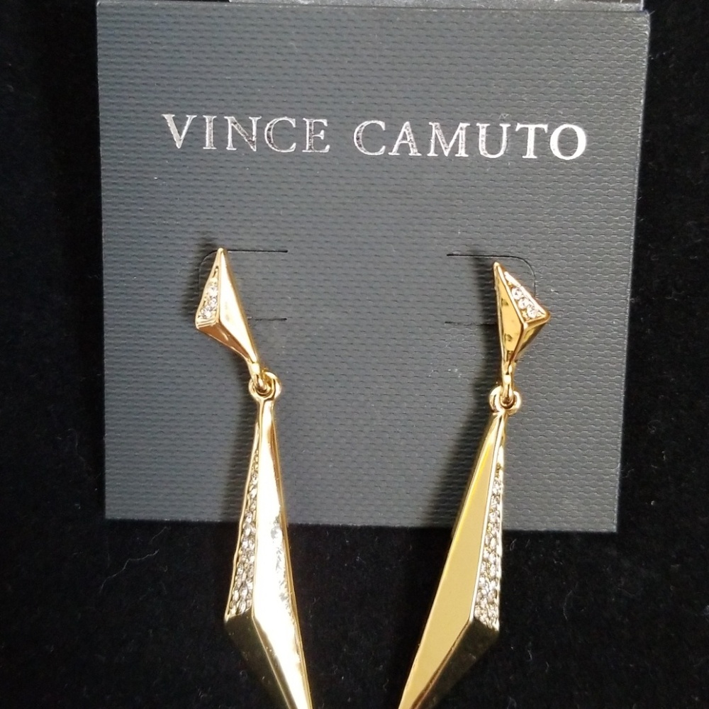 Final NWT Vince Camuto Goldtone Crystal earrings